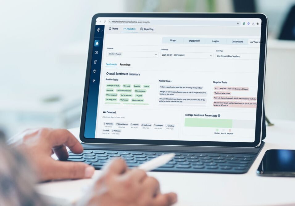 desktop mockup of ai live video intelligence from realync