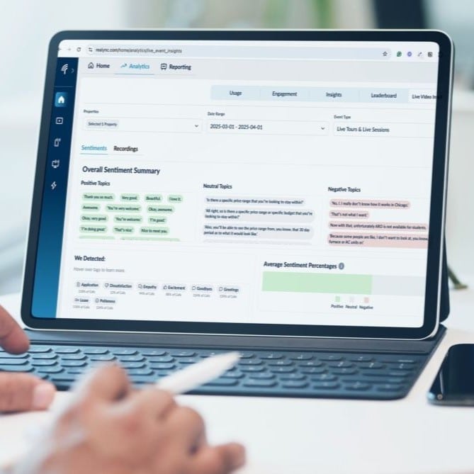 desktop mockup of ai live video intelligence from realync
