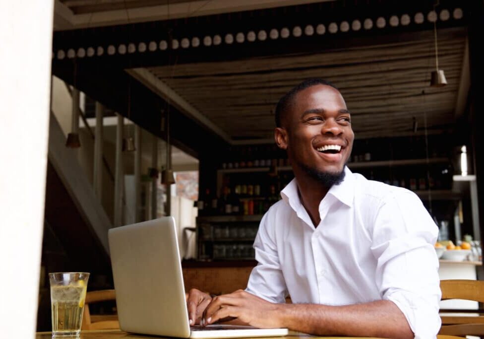 Portrait of a smiling black businessman working on laptop at cafe.Smiling black businessman working on laptop at cafe.adult, african, afro, american, attractive, black, bright, business, businessman, cafe, candid, casual, computer, confidence, confident, cool, enjoy, entrepreneur, fashionable, handsome, happiness, happy, laptop, laughing, lifestyle, looking, male, man, model, modern, natural, one, people, person, portrait, real, relax, restaurant, side, sitting, smart, smiling, stylish, suit, table, technology, trendy, wireless, work, young
Smiling black businessman working on laptop at cafe
Individual People,  adult,  african,  afro,  american,  attractive,  black,  bright,  business,  businessman,  cafe,  candid,  casual,  computer,  confidence,  confident,  cool,  enjoy,  entrepreneur,  fashionable,  handsome,  happiness,  happy,  laptop,  laughing,  lifestyle,  looking,  male,  man,  model,  modern,  natural,  one,  people,  person,  portrait,  real,  relax,  restaurant,  side,  sitting,  smart,  smiling,  stylish,  suit,  table,  technology,  trendy,  wireless,  work,  young,  Adult,  Computer,  Cup,  Electronics,  Lamp,  Laptop,  Male,  Man,  Pc,  Person