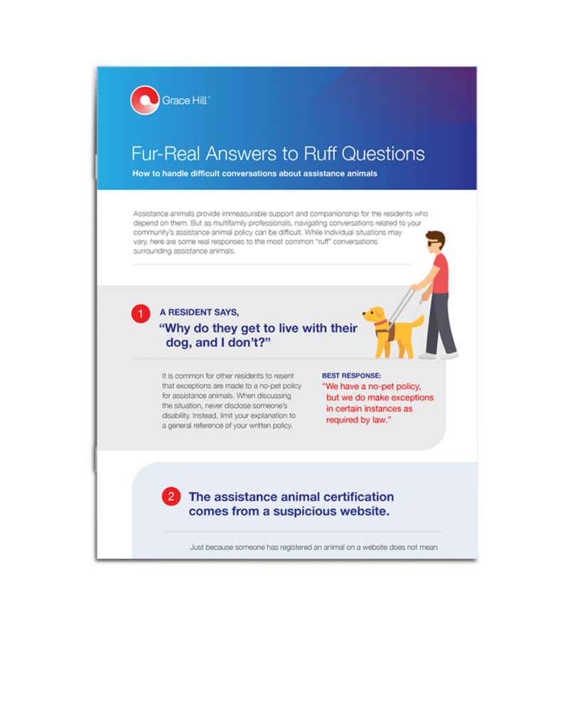 Assistance animals provide immeasurable support and companionship for the residents who depend on them.