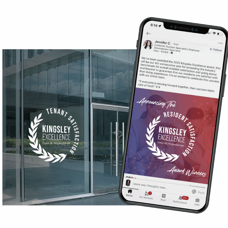 Kingsley Excellence Awards facebook post and door decal