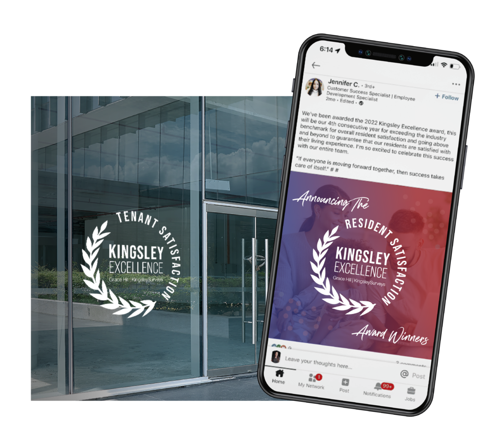 Kingsley Excellence Awards facebook post and door decal