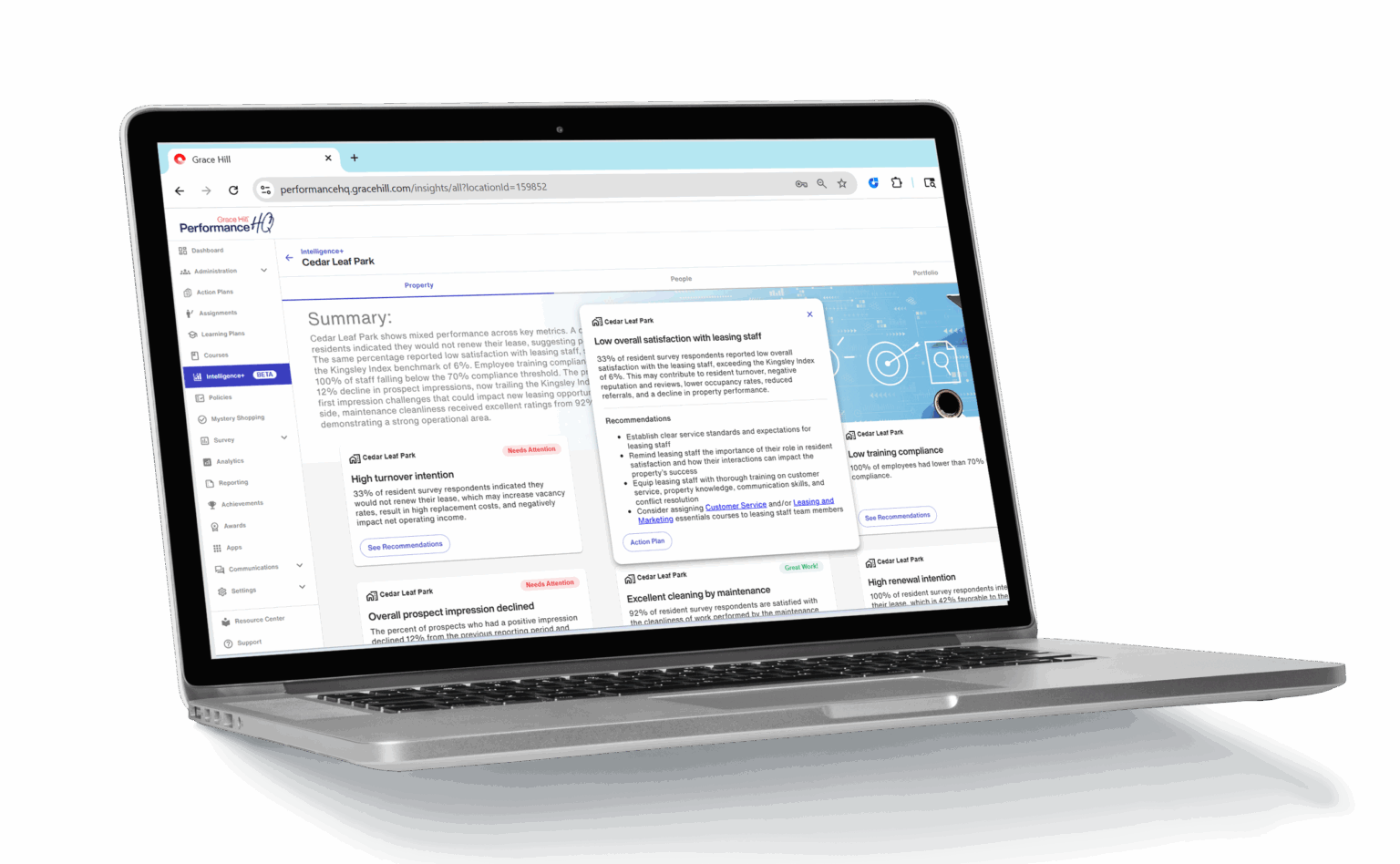 grace hill's intelligence+ desktop filter for property mockup