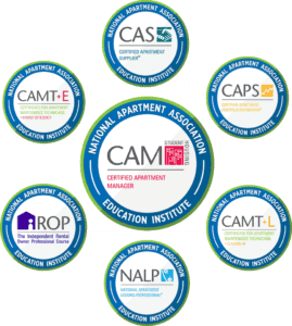 national apartment association CAM badges for visto